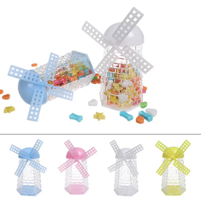 

6PCS Windmill Design Kids Infant Candy Gift Container Bottle Jar Decor Baby Shower Gift Boxes New