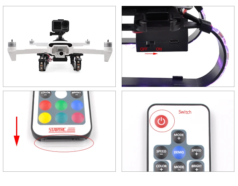 Светодиодный комплект расширенного шасси для XIAOMI Fimi X8 SE Drone аксессуары адаптер для экшн-камеры