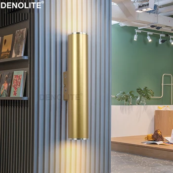 

Modern Nordic Minimalist Study Bedroom Bedside Gold Wall Lamp Art Decoration Restaurant Stair Aluminum 6/10/14W LED Wall Light