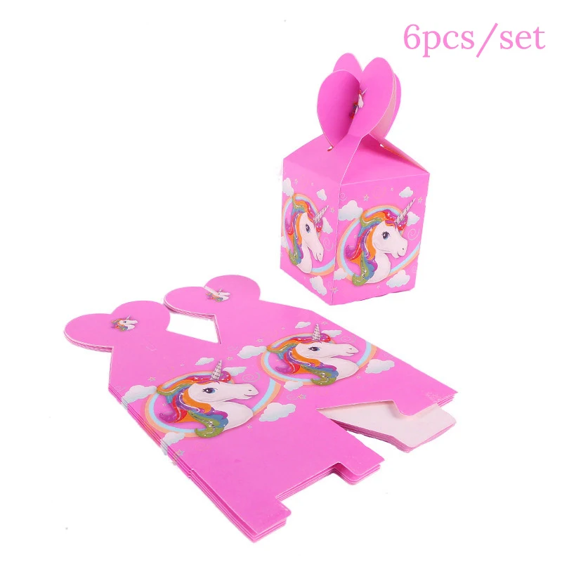 6pcs style 2 WEIGAO Единорог подарочный сувенир для вечеринок сумки Единорог дизайн многоразовый подарок большая хозяйственная сумка Goodie подарок игрушка обработанные сумки для детей день рождения - Цвет: 6pcs style 2