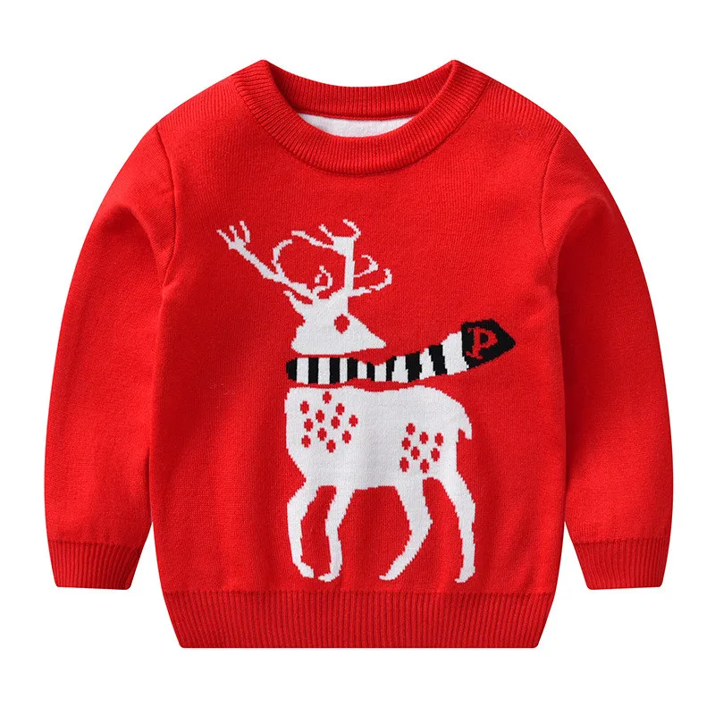 MUQGEW; Новинка; Рождественский свитер для детей; свитер с рисунком для мальчиков и девочек; вязаное крючком для детей; топы для малышей; рождественские наряды; трикотажная одежда; navidad - Цвет: Red