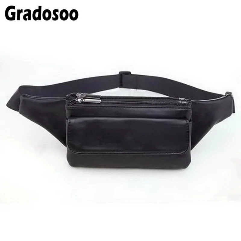 Gradosoo, модная кожаная поясная сумка, для женщин и мужчин, поясная сумка, многослойная маленькая сумка-банан, унисекс, поясная сумка на молнии, кошелек для телефона, A066