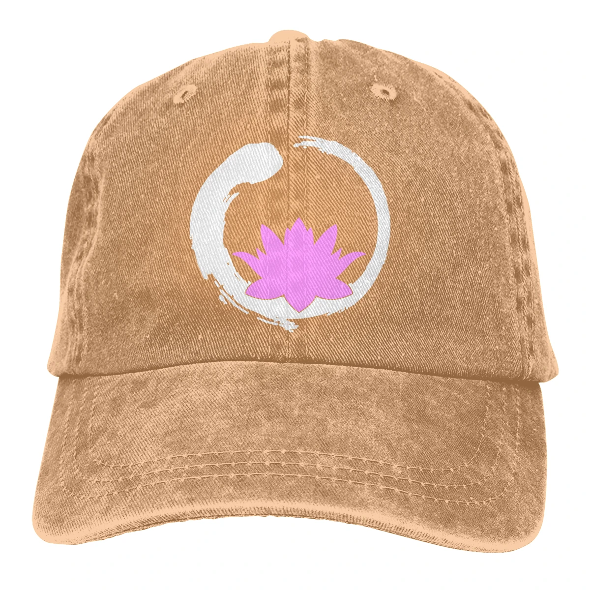 Дзен круг цветок лотоса, йога Casquette черный унисекс Мужские Женские деним Strapback бейсболка Регулируемая Гольф папа шляпа - Color: Khaki