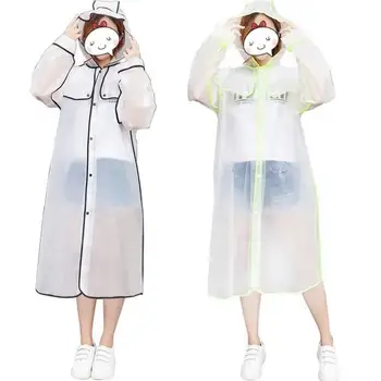 

Plastic Transparent Long Ladies Hooded Rain Coat Bag Portable Raincoat Bag Backpack Rain Jacket Poncho Rain Jumpsuit New L