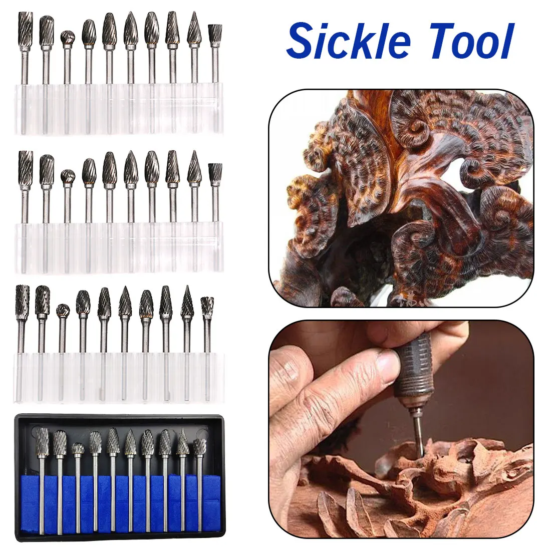 10pc Shank Drill Tungsten Carbide Milling Cutter Rotary Tool Burr Double Diamond Cut Dremel Electric Grinding | Инструменты