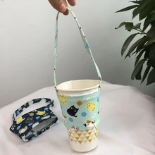 Экологичный мешок для напитков, милый набор чашек для чая из мультфильма, ручная чашка, сумка для молока, чая, питьевой чашки, маленький карман