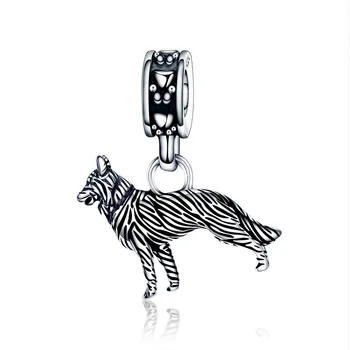 

Animal Collection 925 Sterling Silver Human Friend Loyal Sheepdog Pendant Charm Creative fit Women Bracelet DIY Jewelry SCC190