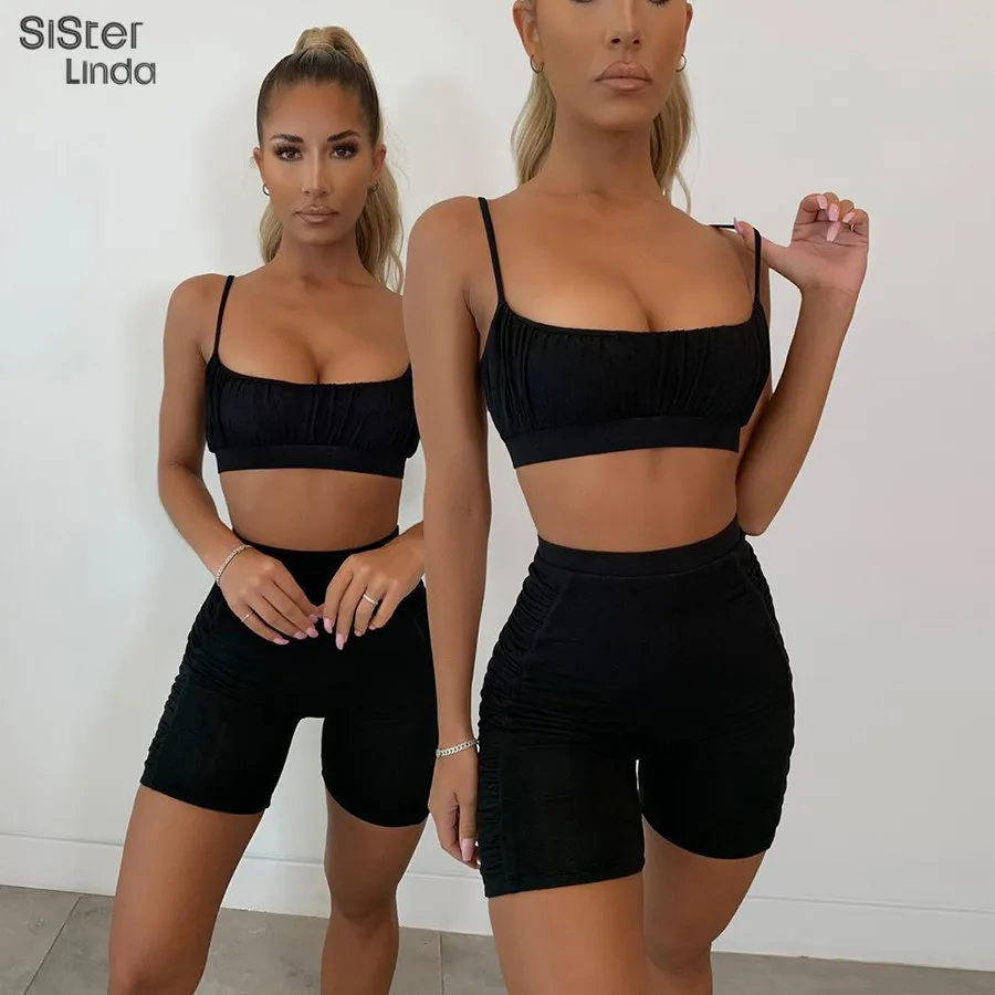Женский летний комплект Sisterlinda из двух предметов повседневные черные
