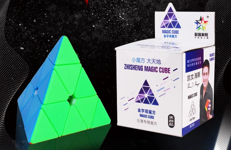 Yuxin Science Black Unicorn Pyramid Кубик Рубика трехслойный сплошной цвет гонки на ощупь Outwit напрямую от производителя