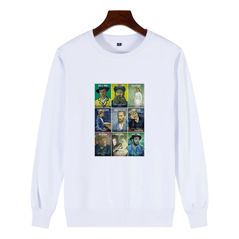 9320 White Kpop модные толстовки Van Gogh Art масляная краска Harajuku Michelangelo Ulzzang винтажная Толстовка с длинным рукавом Женская негабаритная Толстовка - Цвет: 9320 White