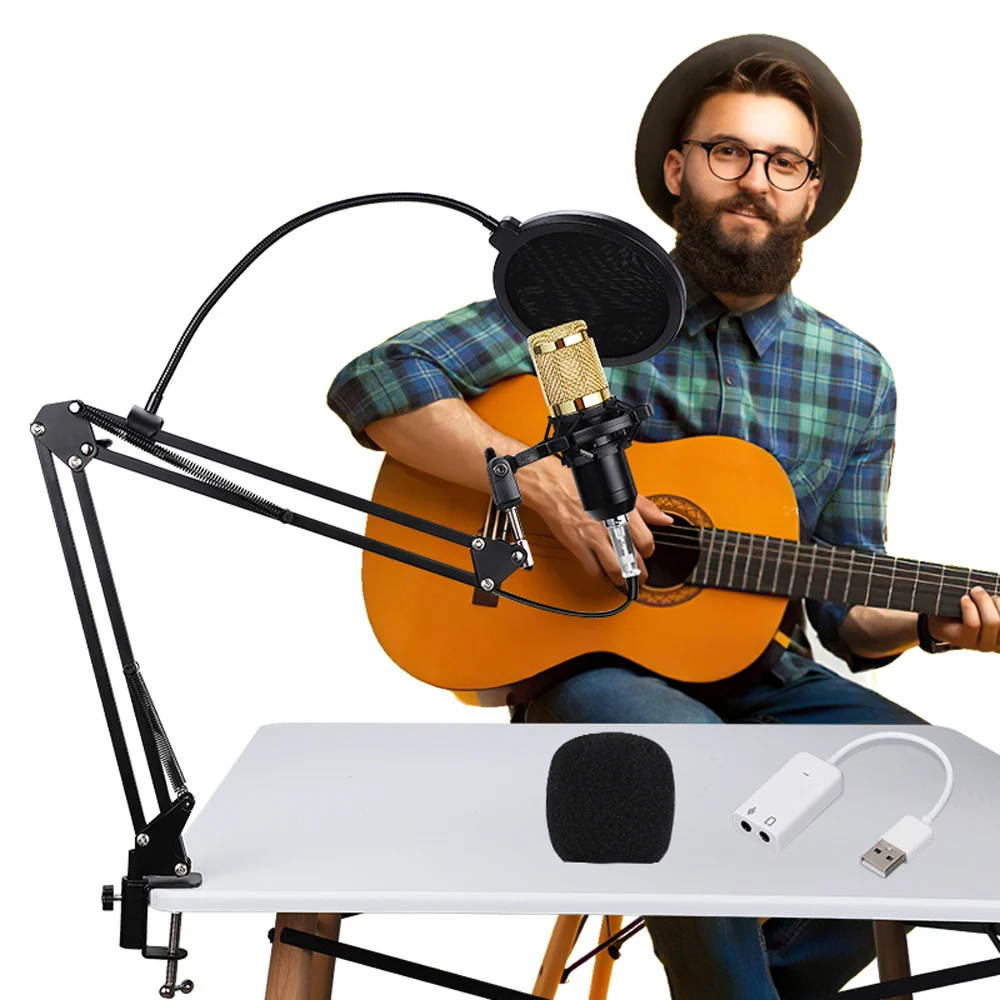 BM800 Professional Studio Microphone Condenser Audio Wired Microphone For Radio Braodcasting Singing Mic Holder 1