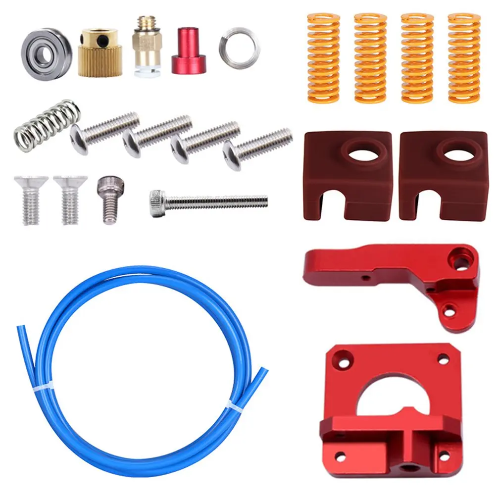

High Quality CR10/Ender3 Extruder Set for 3D Printer CR10/Ender3 Extruder + PETG Tube + Spring + Silicone Sleeve Cover