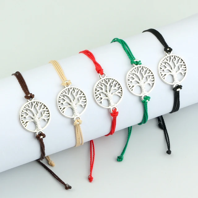 4mm Beads Handmade Bracelet Tree of Life Charm Bracelets African Japser  String Braided Bracelets Yoga Friendship Lover Bracelet