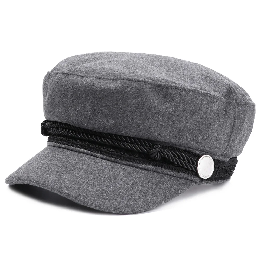 Модная женская зимняя фетровая Плоская верхушка восьмиугольная кепка из искусственной кожи берет шапки новые шляпы матроса Гэтсби путешествия кадетские головные уборы Кепка Капитана