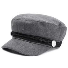 Модная женская зимняя фетровая Плоская верхушка восьмиугольная кепка из искусственной кожи берет шапки новые шляпы матроса Гэтсби путешествия кадетские головные уборы Кепка Капитана