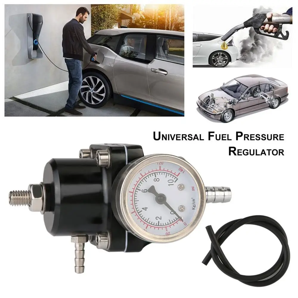New Universal Fuel Pressure Regulator With 0-140 Psi Adjustable Gauge Hose Kit Professional Oil Pressure Regulator