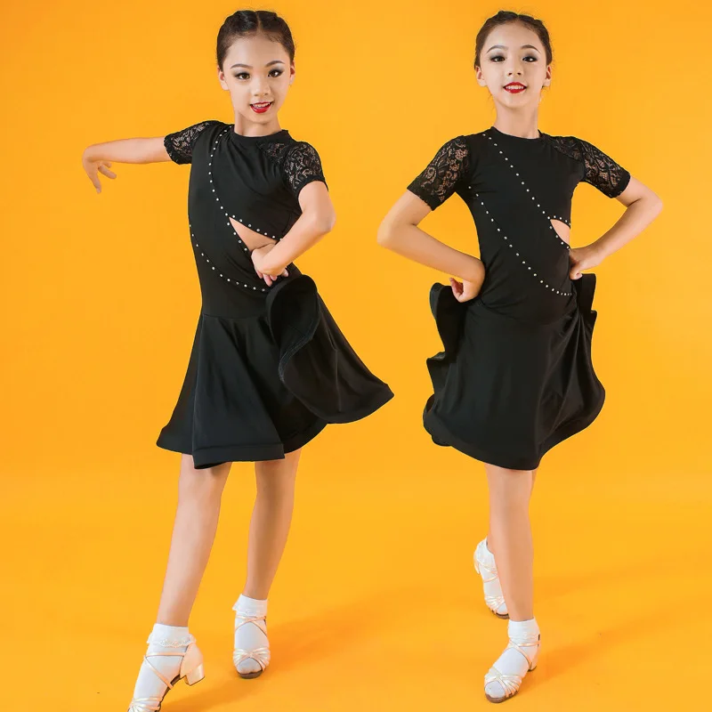 Children Professional Latin Dance Dress for Girls Ballroom Dance Competition Dresses kids Modern Waltztango  Cha Cha Costumes (2)