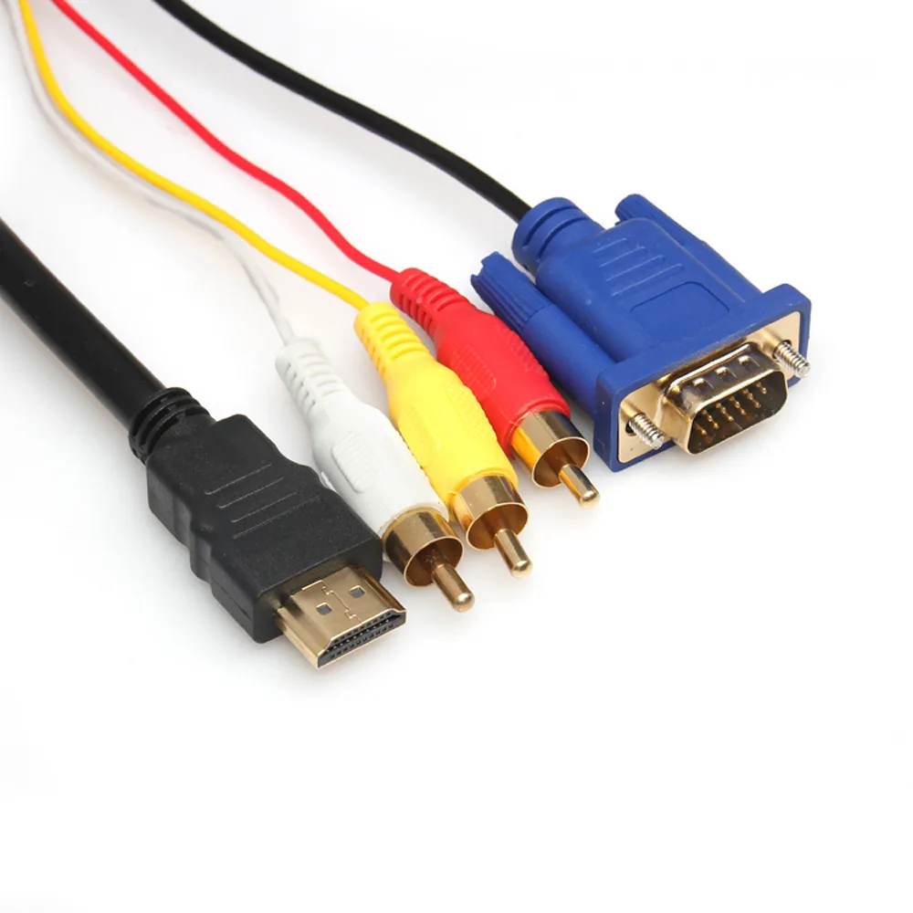 MODAO Чистый медный HDMI к 3 RCA+ Кабель VGA M/M 1,8 m/6ft 7,31
