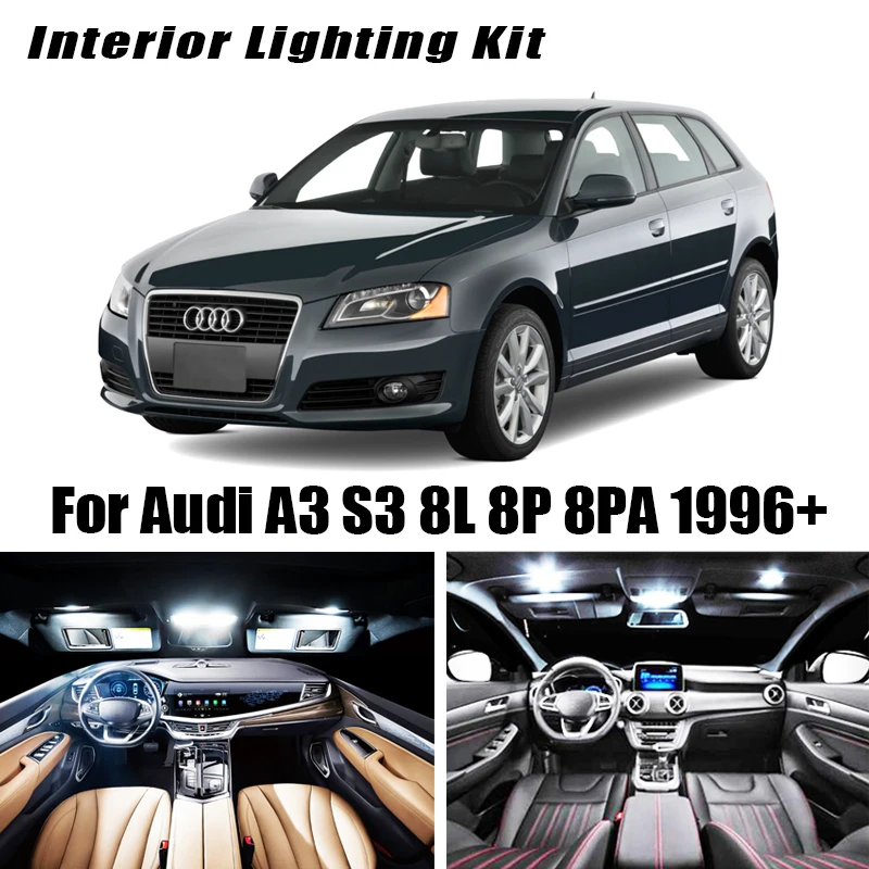 11 шт. светодиодный Автомобильные светодиодные лампы для Audi A3 S3 8L 8P 8 па 3 в 1996 1997 1998 1999 + canbus|Сигнальная лампа| |