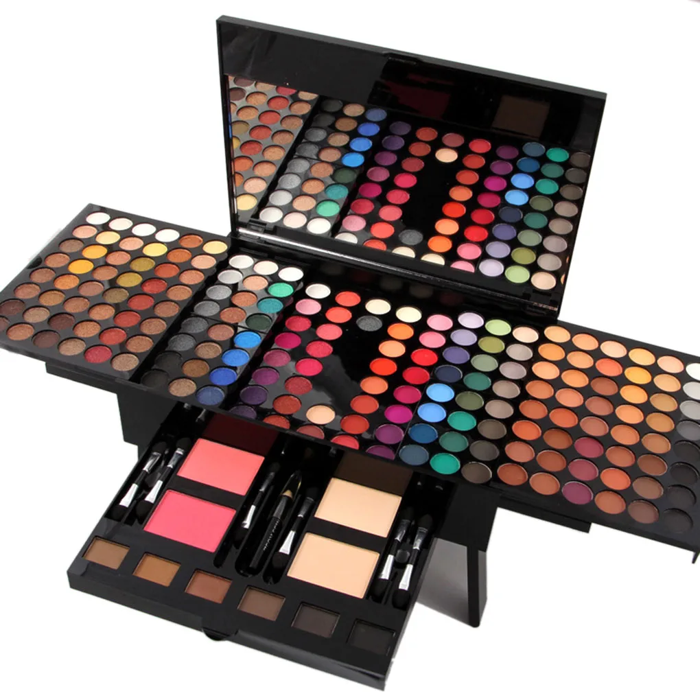 

Makeup Palette Box Eyeshadow Eyeliner Blusher Cosmetic Sponge Brush Makeup Case Beauty Supplies