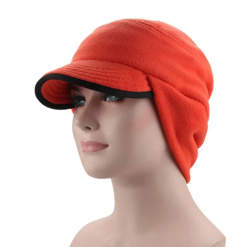 Уличные флисовые шапки шапка, закрывающая уши Осень зима унисекс ветрозащитные антифриз Теплые антистатические лыжные шляпы для скалолазания - Цвет: Оранжевый