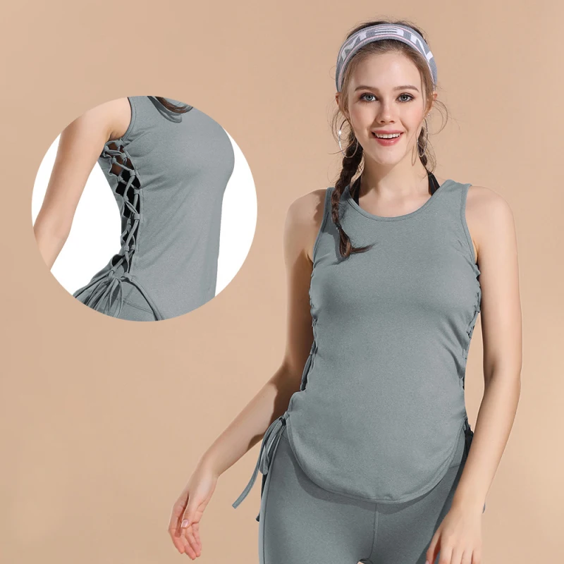 Спортивная женская майка для занятий спортом, майка, быстросохнущее однотонное без рукавов, топы для фитнеса, тренировочная одежда, жилет