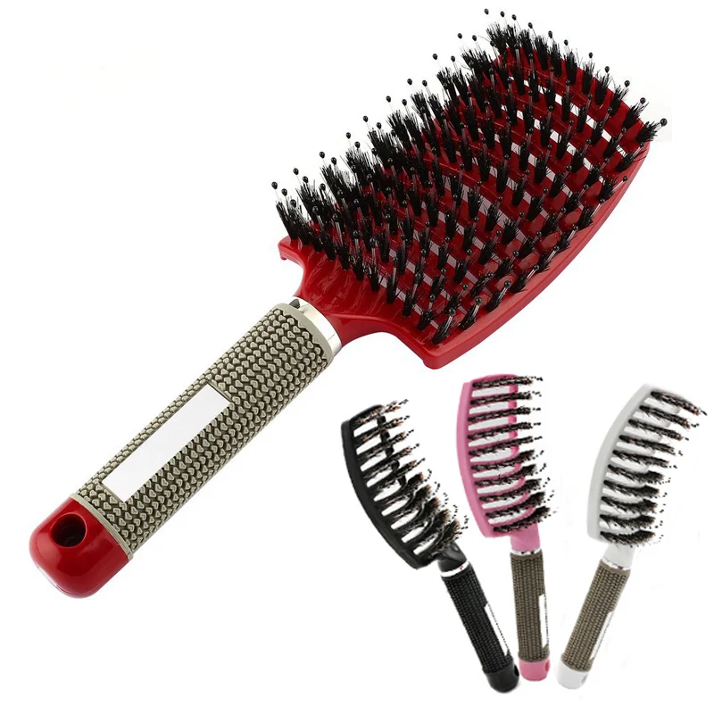 Hairdressing-Comb Brush Massage Teaser-Hair-Brush Tangle Scalp Bristle Brosse Women Nylon