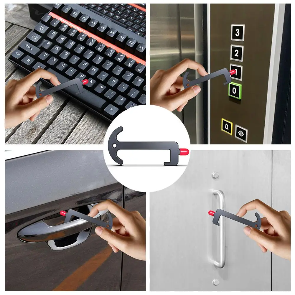

EDC Door Opener Non-contact Elevator Button Pressing Easy to Carry Key Tool for Outdoor Public Areas