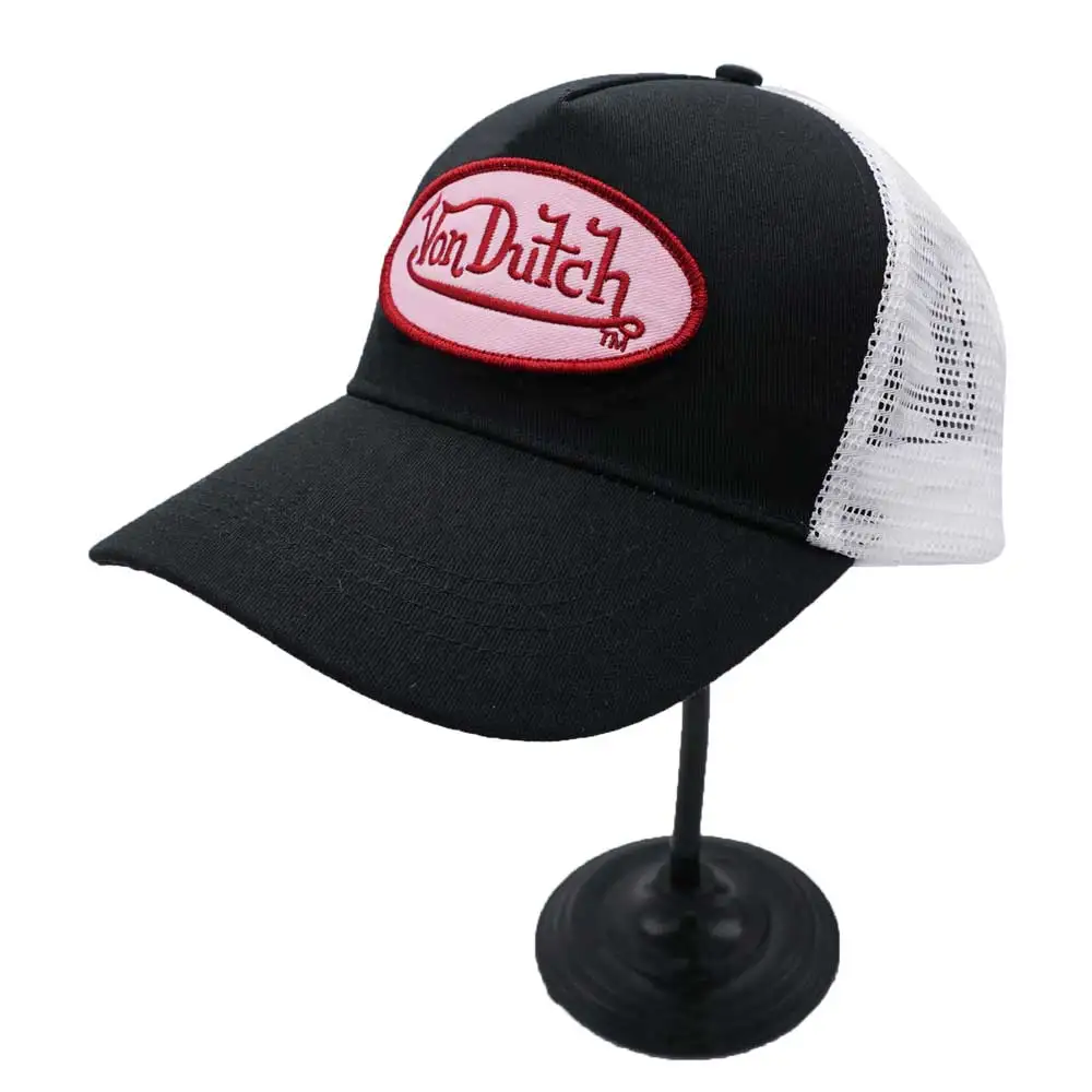 Logo Embroidery Patch Vintage Mesh Solid Foam Trucker Cap by Von Dutch