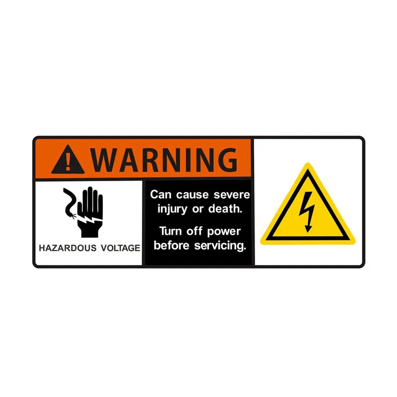 

Hazardous Voltage Can Cause Severe Injury or Death WARNING Decals Retro-reflective Car Sticker Vinyl Scratches Waterproof PVC