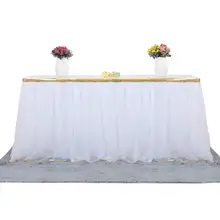 3 Слои элегантный пышная сетчатая юбка Золото краев Юбка для стола красное вино юбка для вечерние День рождения дома Свадебные украшения