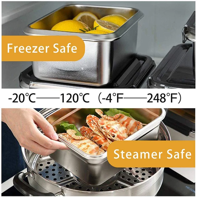 BEEMAN Stainless Steel Lunch Box with Sealed Lid Food Storage Containers Freezer Dishwasher Oven Safe for Bento Box Picnic 2