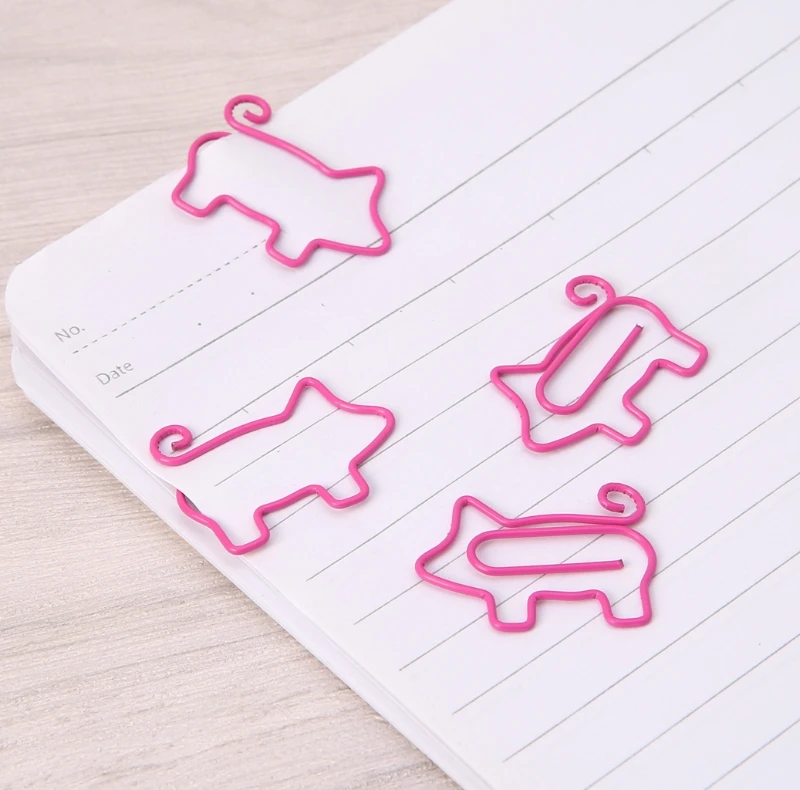 Металлические зажимы для бумаги с милой Свинкой Pin Book Bookmark Memo Clip офисные и