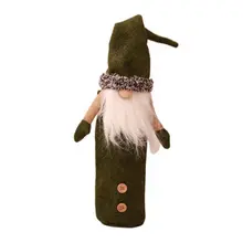 Рождественские украшения безликие куклы бутылки для вина набор шампанского вышивка старые сумки для игрушек праздничное платье