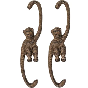 

2 Pcs Simulation S-shape Gibbon Iron Hook Thicken Hanging Potted Hooks Hat Cap Holder Organizer for Home Garden (Coffee)