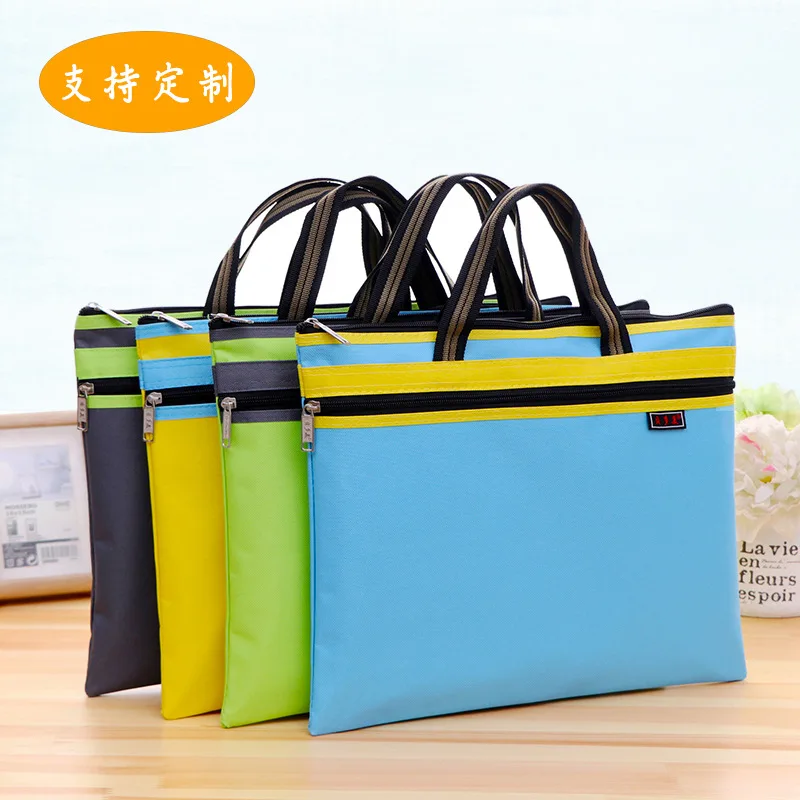 

Beedome A4 Hand File Holder Zippered Flannel Bag Multilayer Schoolbag Layered Bag Test Paper Large Capacity Storage Bag