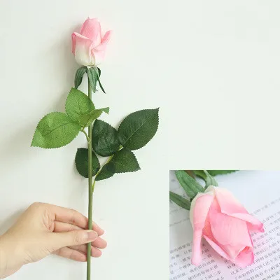 Deep pink 3 шт. 56 см искусственные цветы настоящий сенсорный латексная роза на ощупь Войлок имитация для дома Свадебные декоративные силиконовые розы Букет - Цвет: Deep pink
