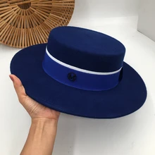 О новой шерсти Хепберн плоская шляпа с плоским верхом ветер восстановление древних способов хан издание Британский мужской женский джокер fedoras