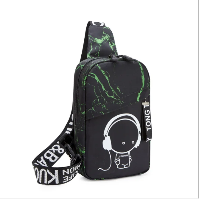 Green lightning Anti Theft Luminous small crossbody bags for women messenger bags men casual sling chest bag waterproof travel shoulder bag pack - Цвет: Green lightning