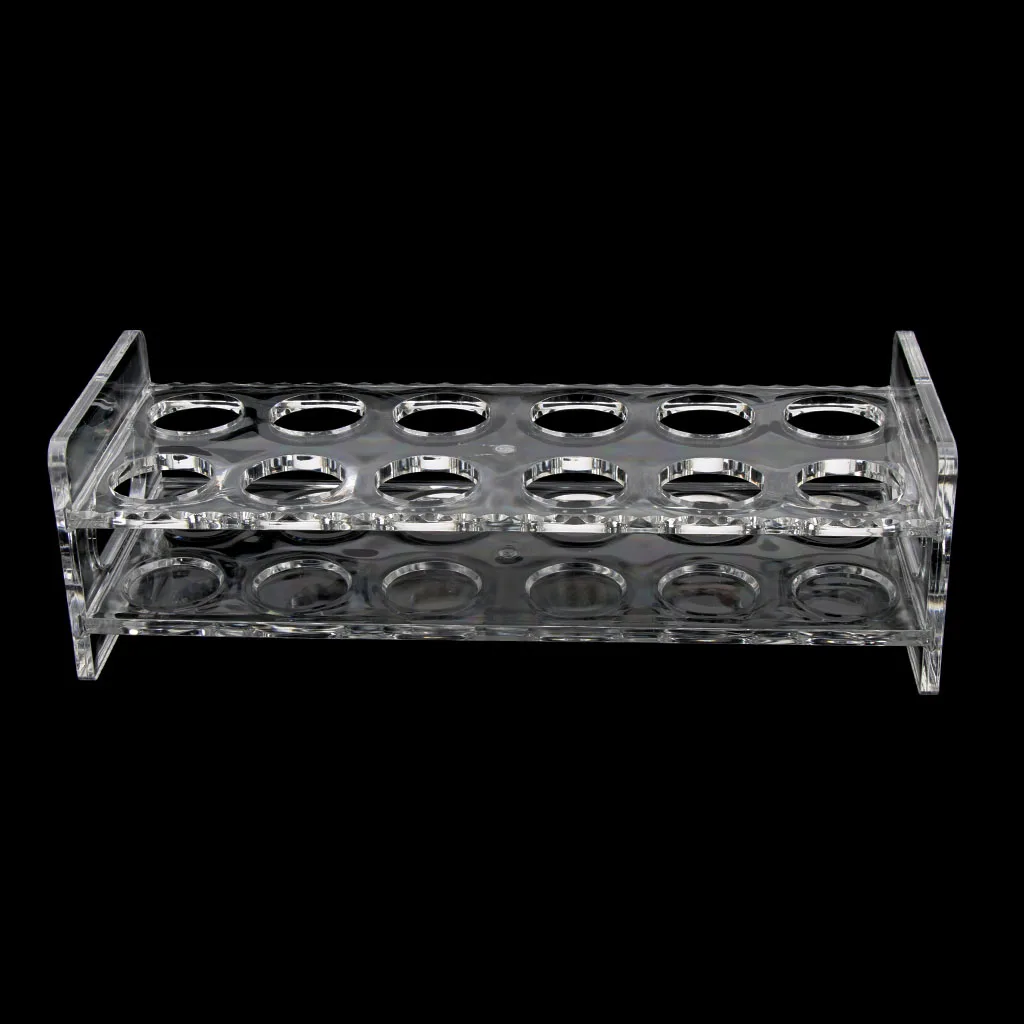 Crystal Clear Acrylic Shot Glass Holder with Handle,  Wine Liquor Cup Serving Tray, 12 Hole