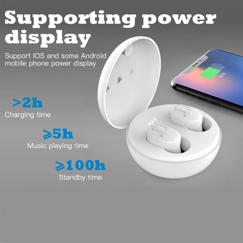 Wireless Bluetooth 5 0 Earphone HD Call Stereo Sound Automatic Pairing Music Mini Headset With MIC Charging Case For Mobilephone
