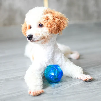 

1 Pet Dog Training Ball Chew Toy Luminous Ball Pet Dog Bite Durable Durable Luminous Elastic Squeak Ball Toy