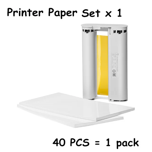 Paper set x1 Крепление для спортивной камеры Xiao mi jia mi фотопринтер 6-дюймовый высокой четкости Автопленка; многоразмерные х ID фото умный принтер Беспроводной принтер печатающий фотографии с телефона - Цвет: Paper set x1