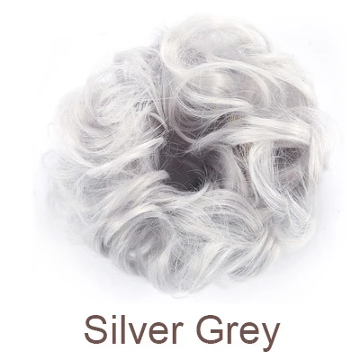 Высококачественная одежда для головы шиньон натуральный кудрявый грязный пучок волос грязный скручивание покрытие Волшебная булочка наращивание волос грязный булочка производитель - Цвет: silver grey