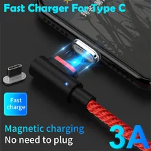 2M 3A type C USB C Магнитный кабель для быстрой зарядки зарядного устройства для samsung NOTE10+ Двусторонняя поддержка зарядки быстрое зарядное устройство