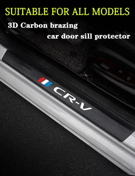 

4pcs Car Door Sill Leather Decals For Honda CRV 2007-2011 2017 2019 2020 2 Car Door Sill Plate Pedal Cover Trim Car Accessories