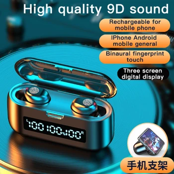 

TWS Wireless Earphones Bluetooth Earphones 5.0 9D Bass Stereo In-ear Earbuds Handsfree Headset With Microphone Charging Case