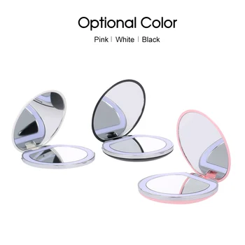 

Mini Portable Pocket LED Makeup Mirror Cosmetic Mirror with Light Rechargeable Compact 3X Magnifying Makeup Mirror Folding