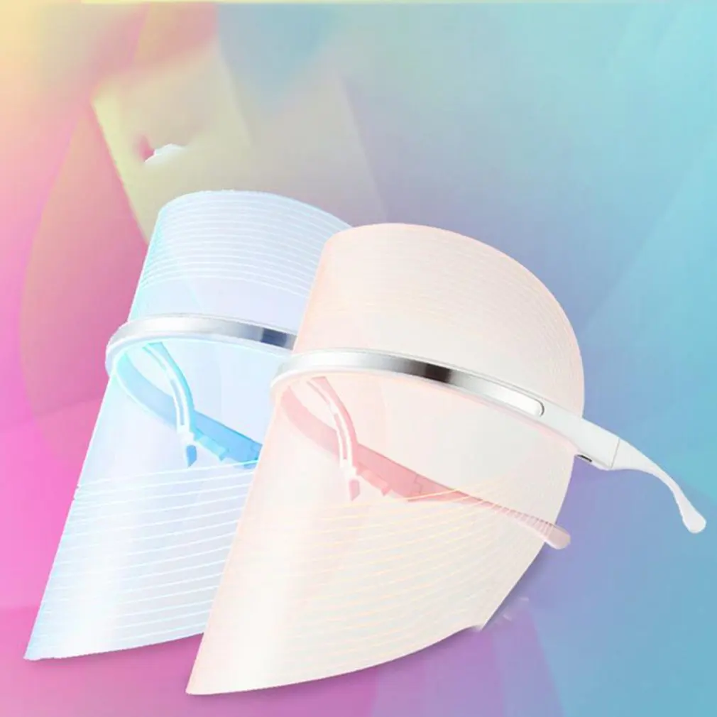 Facial Cleaning LED Mask Instrument Home Rejuvenation Spectrometer Three Color Red Blue Yellow Light Beauty Skin 2