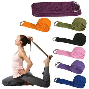 180cm Multicolors Yoga Stretch Strap D Ring Belt Fitness Exercise Gym Rope Figure Waist Leg